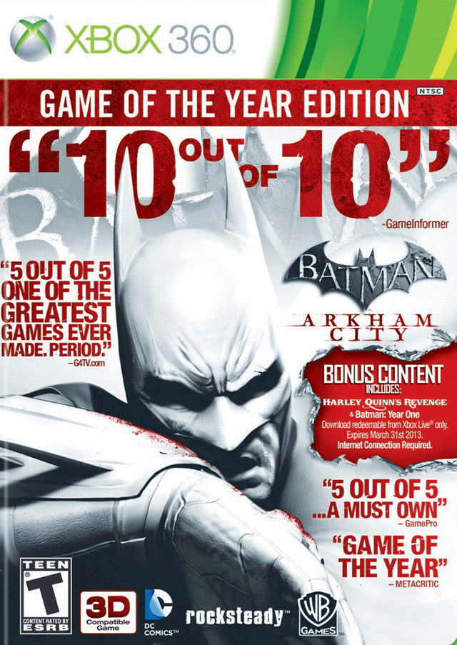 Batman Arkham City: Game of The Year Edition [Xbox 360] (RegionFree) (LT+3.0) (XGD3) [RUS] (2012)